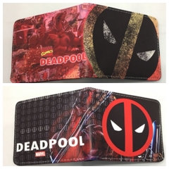 9.5x22.5cm 2 Styles Deadpool Short Folding Purse PU Anime Wallet