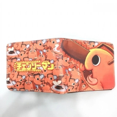 9.5x22.5cm Chainsaw Man Short Folding Purse PU Anime Wallet