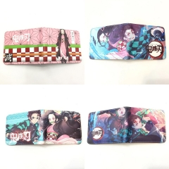 9.5x22.5cm 9 Styles Demon Slayer: Kimetsu no Yaiba Short Folding Purse PU Anime Wallet