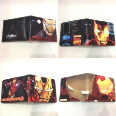 9.5x22.5cm 4 Styles Iron Man Short Folding Purse PU Anime Wallet