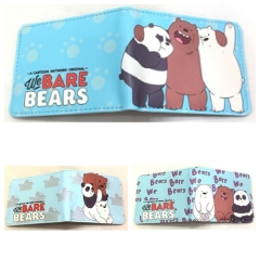 9.5x22.5cm 3 Styles We Bare Bears Short Folding Purse PU Anime Wallet