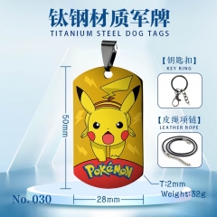 2 Styles Pokemon Anime Titanium Steel Necklace/Keychain