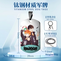 2 Styles Haikyuu Anime Titanium Steel Necklace/Keychain