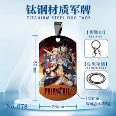 Fairy Tail Anime Titanium Steel Necklace/Keychain