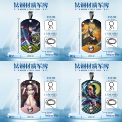 6 Styles Demon Slayer: Kimetsu no Yaiba Anime Titanium Steel Necklace/Keychain