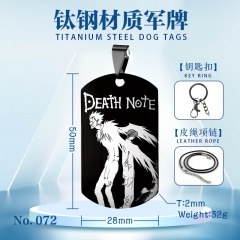 2 Styles Death Note Anime Titanium Steel Necklace/Keychain