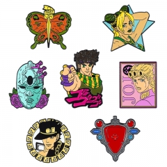 6 Styles JoJo's Bizarre Adventure Cartoon Pin Anime Alloy Brooch