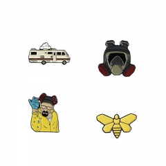 4 Styles Breaking Bad Cartoon Pin Anime Alloy Brooch