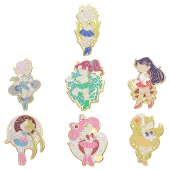 6 Styles Pretty Soldier Sailor Moon Cartoon Pin Anime Alloy Brooch