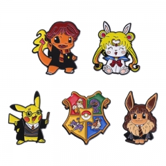 5 Styles Pokemon Pretty Soldier Sailor Moon Cartoon Pin Anime Alloy Brooch