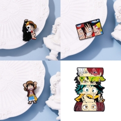 5 Styles One Piece Cartoon Pin Anime Alloy Brooch