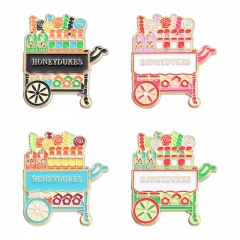 4 Styles Car Cartoon Pin Anime Alloy Brooch