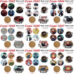 11 Styles 4PCS/SET Jujutsu Kaisen Cartoon Anime Coaster