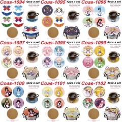 10 Styles 4PCS/SET Pretty Soldier Sailor Moon Cartoon Anime Coaster
