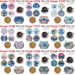 11 Styles 4PCS/SET Lilo & Stitch Cartoon Anime Coaster