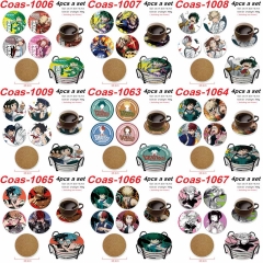 11 Styles 4PCS/SET My Hero Academia Cartoon Anime Coaster