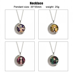 20 Styles Demon Slayer: Kimetsu no Yaiba Cartoon Double-Sided Rotation Alloy Anime Necklace