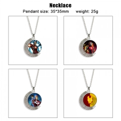 6 Styles Iron Man Cartoon Double-Sided Rotation Alloy Anime Necklace