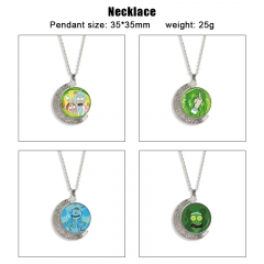12 Styles Rick and Morty Cartoon Double-Sided Rotation Alloy Anime Necklace