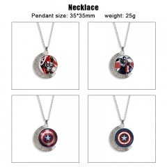 6 Styles Captain America Cartoon Double-Sided Rotation Alloy Anime Necklace