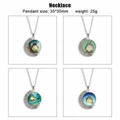 28 Styles My Neighbor Totoro Cartoon Double-Sided Rotation Alloy Anime Necklace
