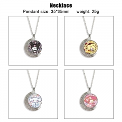 15 Styles Sanrio Cartoon Double-Sided Rotation Alloy Anime Necklace