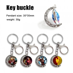 6 Styles Iron Man Cartoon Double-Sided Rotation Alloy Anime Keychain
