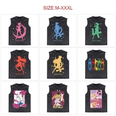 美少女战士-11款 250克纯棉洗水背心 T恤（M-4XL)