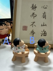 （单款出）蜡笔小新 手机支架 椅子小新 白色款 蓝色款 盒装手办 高约8.5cm