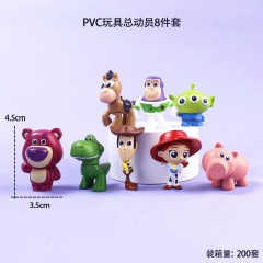 8款玩具总动员手办 胡迪翠丝巴斯光年动漫公仔蛋糕摆件扭蛋手办