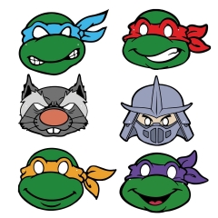 6PCS/SET Teenage Mutant Ninja Turtles Cartoon Anime Paper Mask