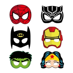 6PCS/SET Superhero Cartoon Anime Paper Mask