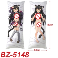 50x150CM (Two Side) Isekai Maou to Shoukan Shoujo no Dorei Majutsu Sexy Girl Pattern Cartoon Character Bolster Body Anime Pillow