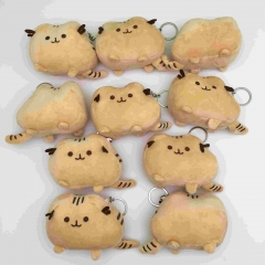 10个）10CM胖吉猫毛绒玩具公仔包包挂件背包钥匙扣挂饰