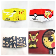 4 Styles Pokemon Short Folding Purse PU Anime Wallet