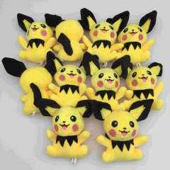 10PCS/SET 12CM Pokemon Cartoon Anime Plush Toy Keychain