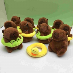 10PCS/SET 12CM Animal Capybara Cartoon Anime Plush Toy Keychain