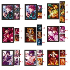 画芯+框 鬼灭之刃3d动漫立体海报光栅渐变画鬼灭系动漫海报光栅画