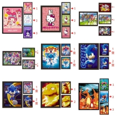 画芯+框 宝可梦3d动漫立体海报光栅渐变画海宝可梦列动漫海报光栅画裸眼3d