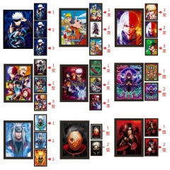 画芯+框 火影忍者3d立体画海报立体渐变画动漫立体海报动漫立体画