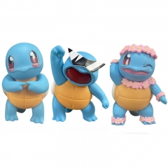 3 Styles 8CM Pokemon Squirtle Cartoon Anime PVC Figure Toy