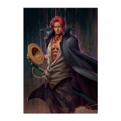 One Piece Shanks Printing Cartoon Placard Home Decoration Retro Kraft Paper Anime Poster