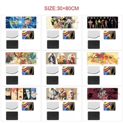 10 Styles 80x30x0.3cm Naruto Cartoon Anime Mouse Pad