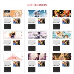 10 Styles 80x30x0.3cm Your Lie in April Cartoon Anime Mouse Pad