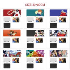 9 Styles 80x30x0.3cm DInuyasha Cartoon Anime Mouse Pad