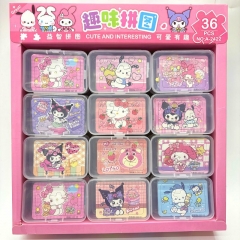 36pcs/set Sanrio Kuromi Cinnamoroll Cartoon Anime Puzzle
