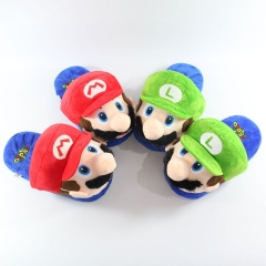28cm 2 Styles Super Mario Bro Cartoon Anime Plush Slipper
