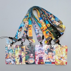 6 Styles Dragon Ball Z Anime Phone Strap Lanyard Card Holder Bag