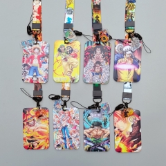 8 Styles One Piece Anime Phone Strap Lanyard Card Holder Bag
