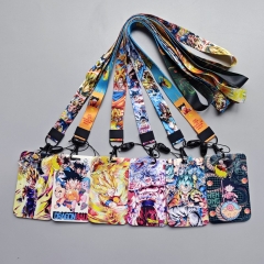 6 Styles Dragon Ball Z Cartoon Anime Phone Strap Lanyard Card Holder Bag